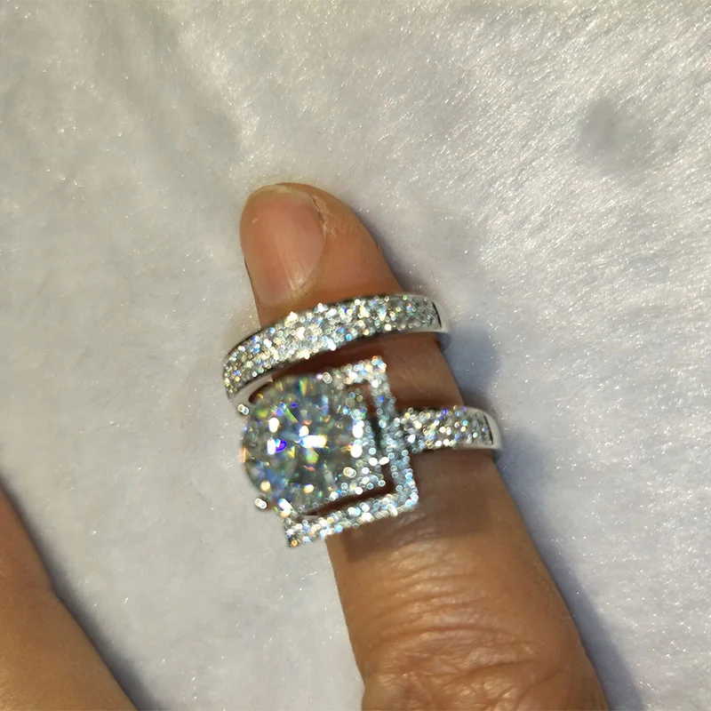 100% 18K 750Au золото Moissanite бриллиантовое кольцо D Цвет VVS с национальным сертификатом