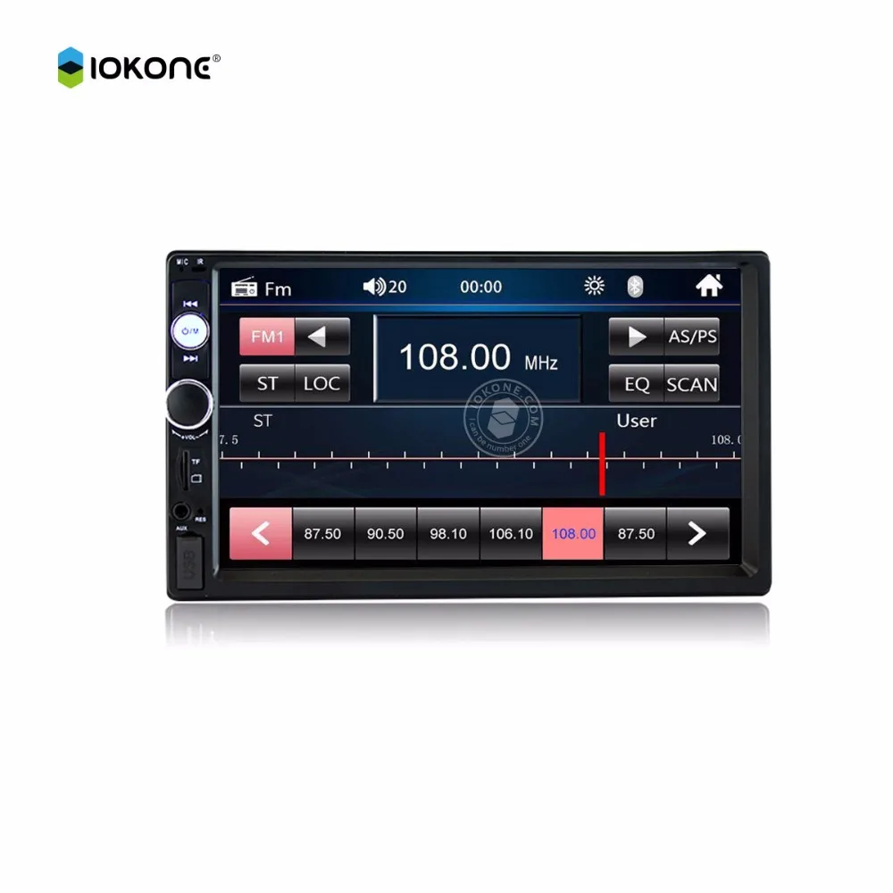 IOKONE 7 дюймов mp5 автомобиля магнитола 2 din сенсорный экран плеер 7010B bluetooth стерео
