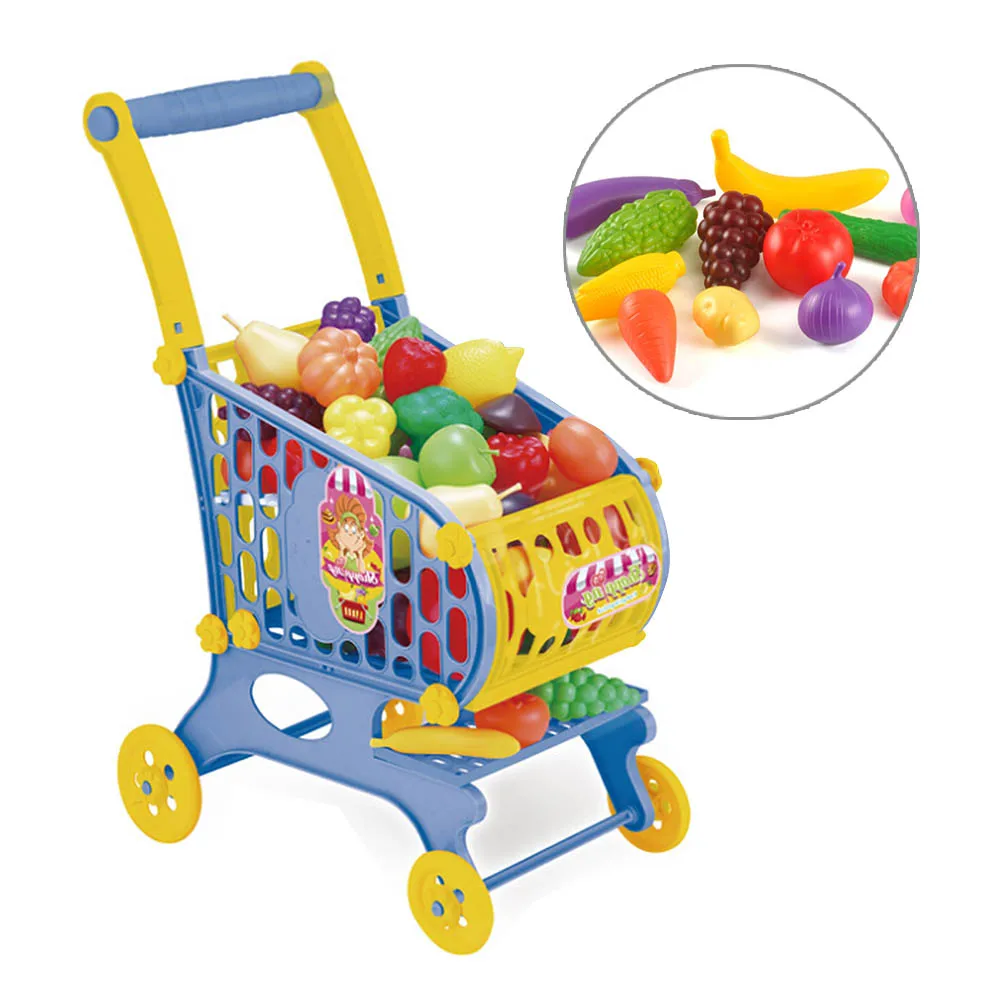 Мини дети Handcart Моделирование небольшой супермаркет корзина тележка игрушка