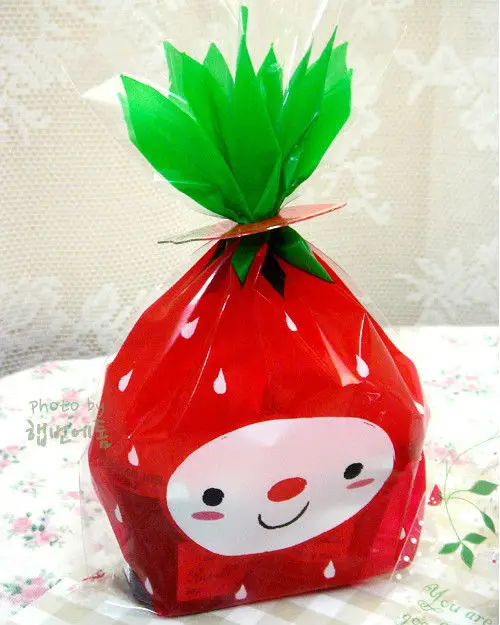 12*19 см Милая Красная Клубника плоская карманная сумка Бисквитное хлебное печенье