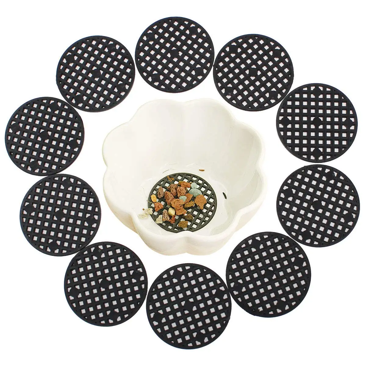 100 шт пластиковый цветочный горшок сетчатый коврик для нижней сетки