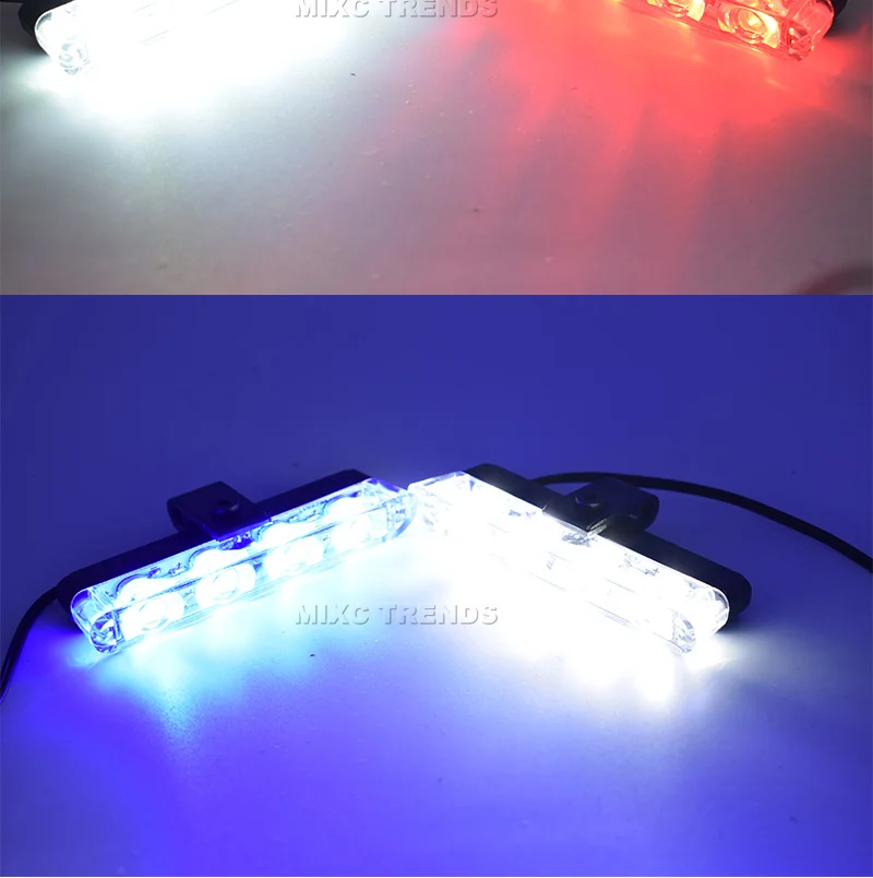 Автомобиль стробоскоп предупреждающий полицейский свет 8 LED автомобиль грузовик мигающий пожарный скорая помощь мигалка DRL дневные ходовые огни Синий