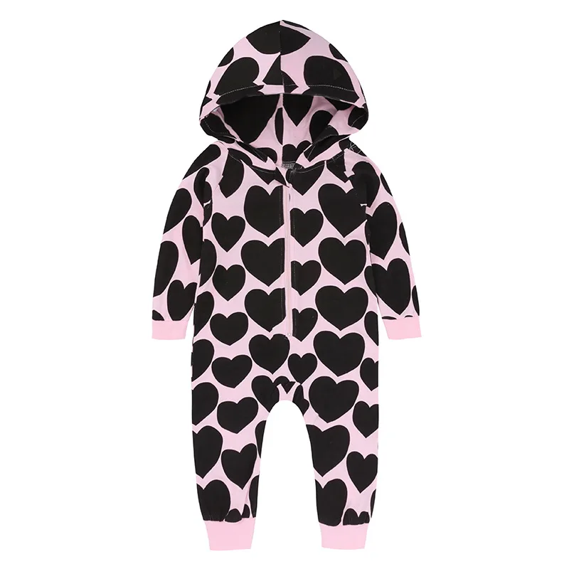 Новорожденных для маленьких девочек Осенний комбинезон с капюшоном one piece