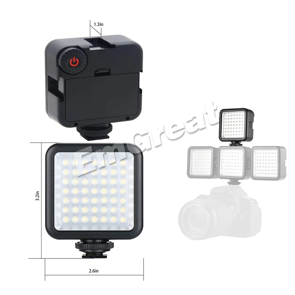 49Pcs LED Phone Video Light Photo Lighting on Camera Hot Shoe LED Lamp for iPhoneX 8 Camcorder Canon / Nikon DSLR Live Stream