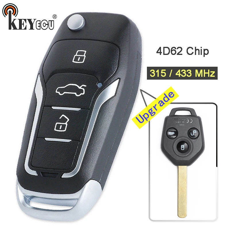 Ключ брелок KEYECU 315 / 433 МГц 4D62 для Subaru Forester 2008 2009 2010 2011 2012|Ключ от авто| |