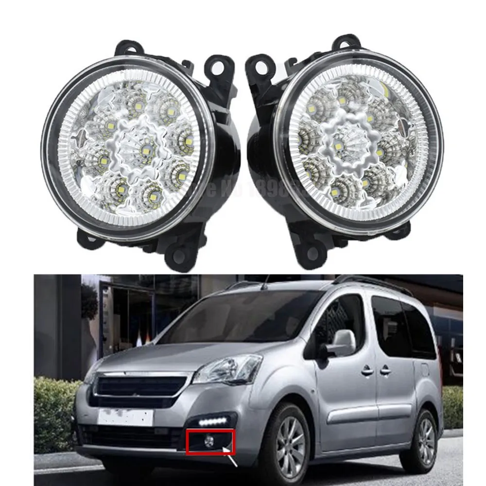 1 pair Super Bright Fog Lights LED Fog Light white color 6000K For Peugeot Partn