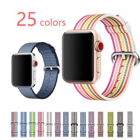 Новое поступление нейлоновый ремешок для apple watch 42 мм 38 40 44 спортивный браслет и