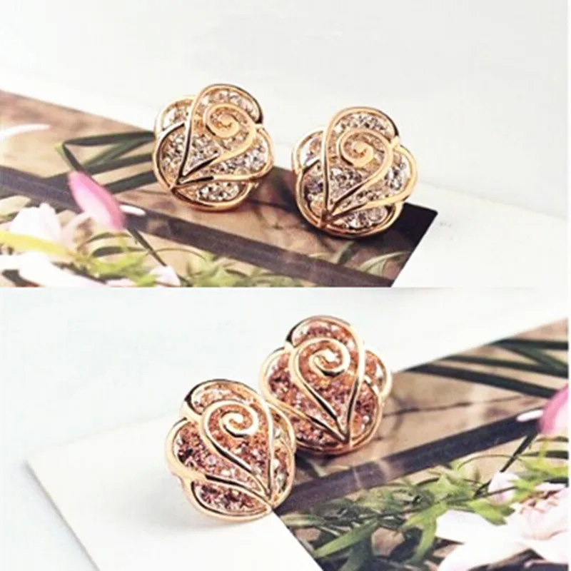 Европейские и американские ювелирные изделия винтажные полые серьги с розами