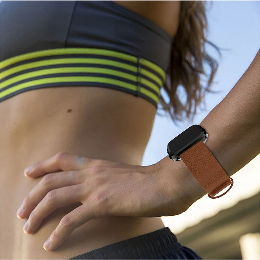 Роскошный кожаный сменный Браслет для Fitbit Versa Смарт часы на ремешке аксессуары
