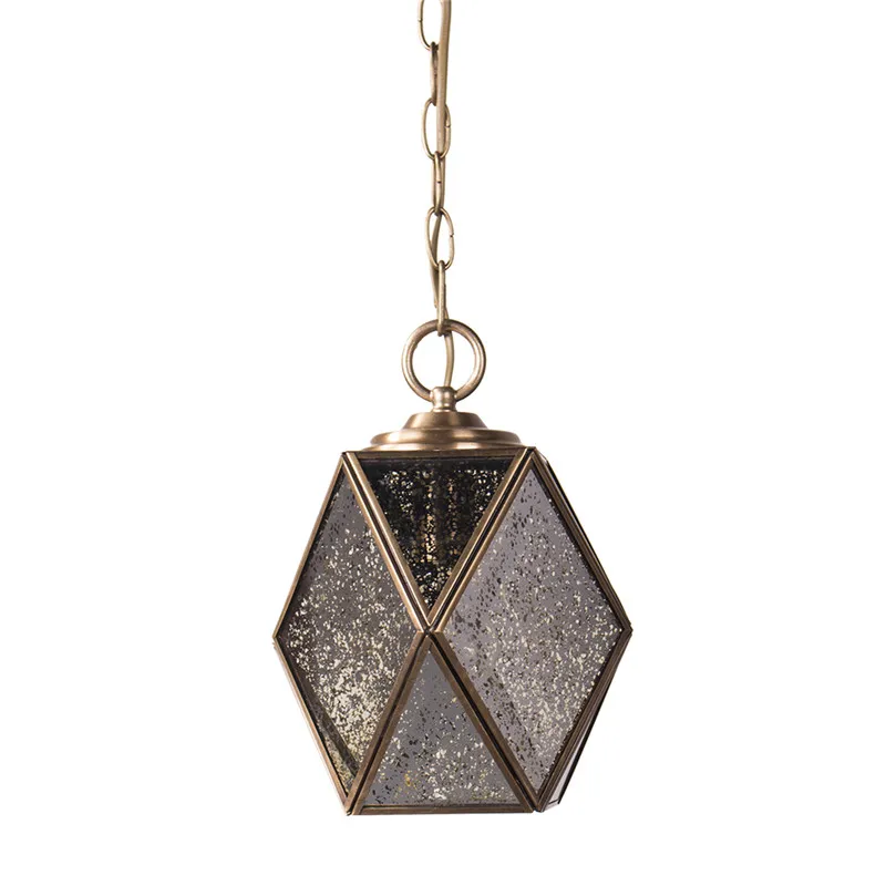 Американский Ретро креативный медный Алмазный стеклянный подвесной светильник