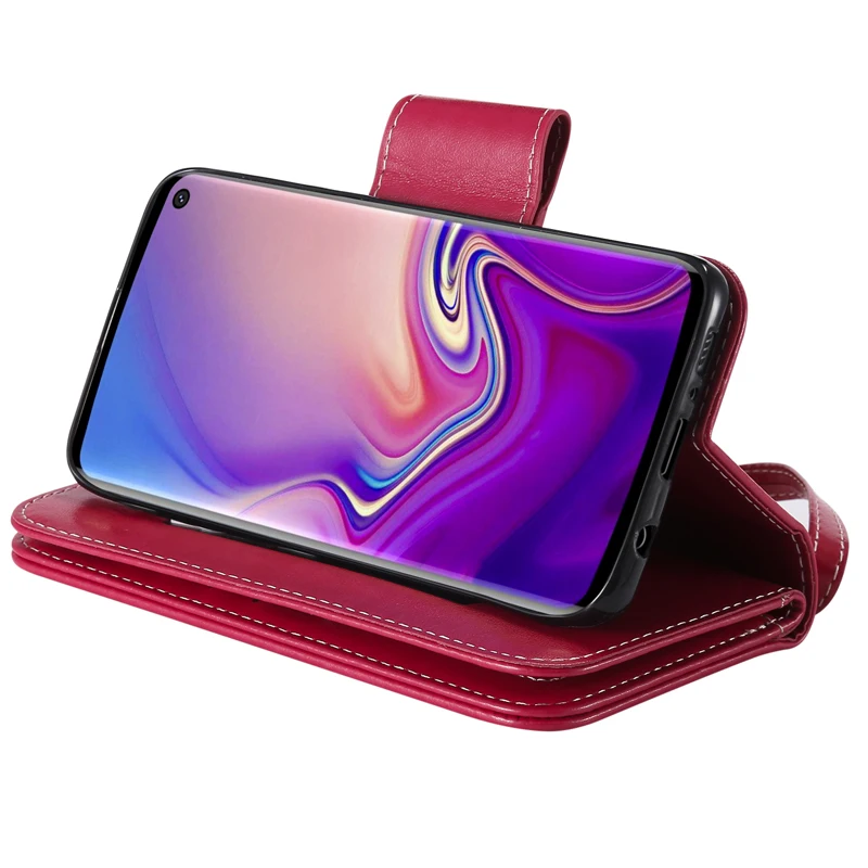 

Fashion Women Girl 9 Card Slots PU Leather Flip Wallet Case Phone Soft Silicone Shell Funda for Samsung Galaxy S10 S10E S10 Plus
