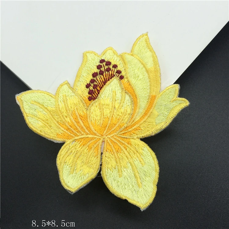 9 видов конструкций цветы лотоса железные нашивки одежда аппликация вышивка