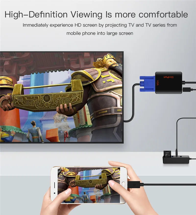 Микро USB к VGA адаптер папа к женскому 1080 конвертер Кабель Microusb для samsung LG Xiaomi Huawe для телефона Android VGA адаптер