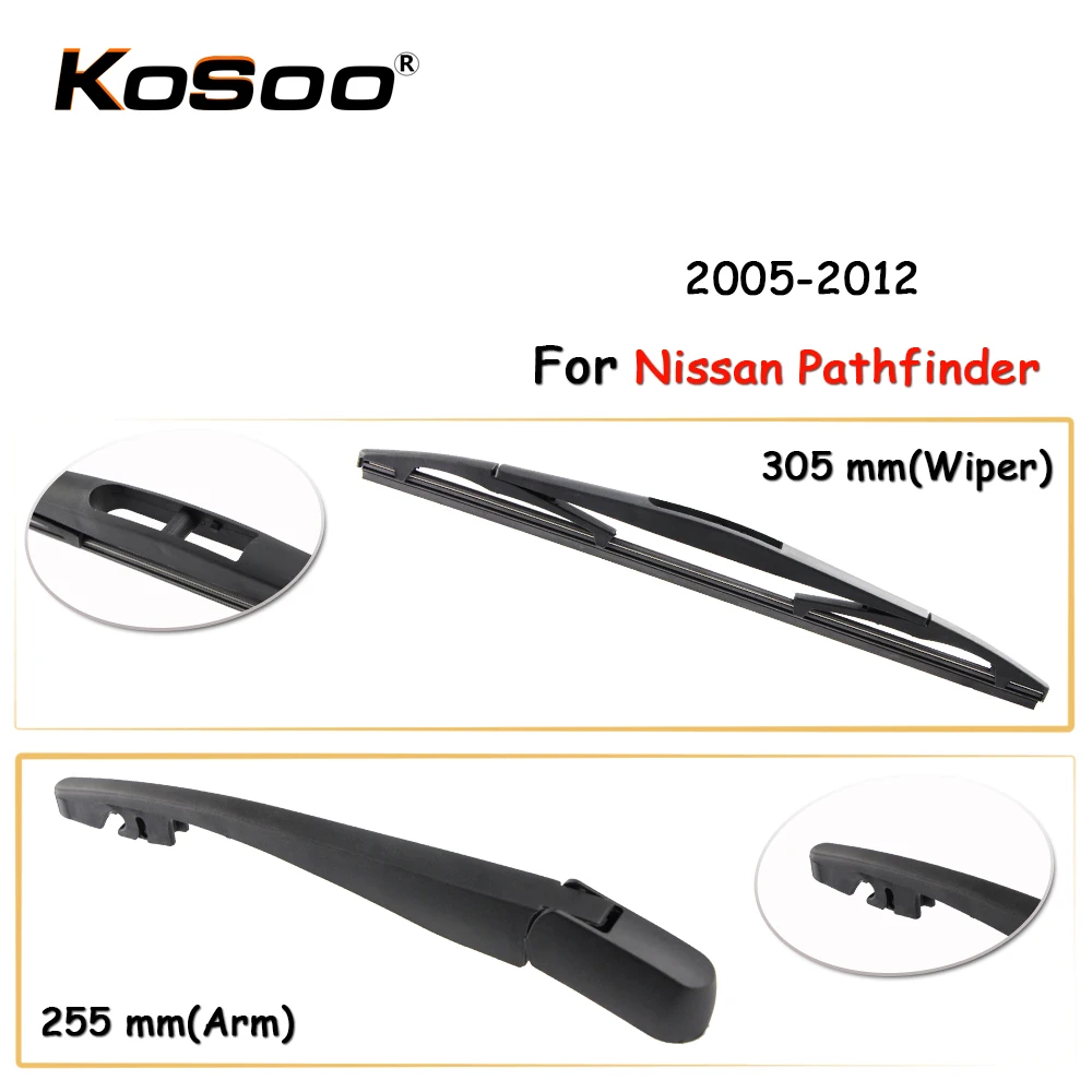 

KOSOO Auto Rear Car Wiper Blade For Nissan Pathfinder,305mm 2005-2012 Rear Window Windshield Wiper Blades Arm,Car Accessories
