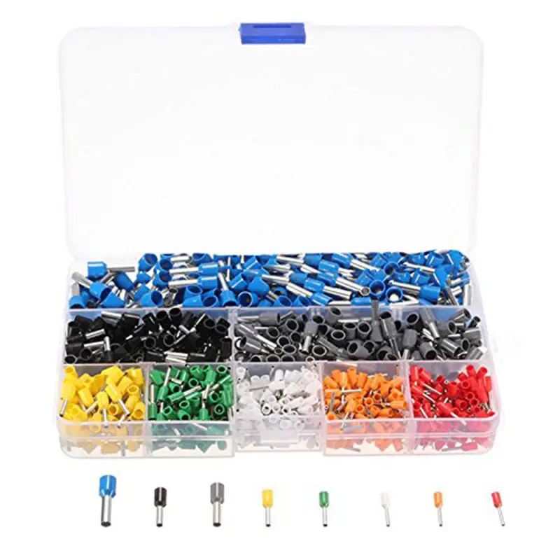 800pcs KALAIDUN 6-6 0,25-6 мм 0,25-10 мм2 23-7AWG обжимные плоскогубцы зачистки проводов электрические трубки Клеммы Коробка мини фирменный Зажим инструменты плоскогубцы - Цвет: 800pcs