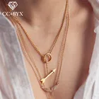 CC ожерелья из нержавеющей стали подвески для женщин ювелирные изделия элегантные в форме стрелы эффектные длинные цепи аксессуары CCN313