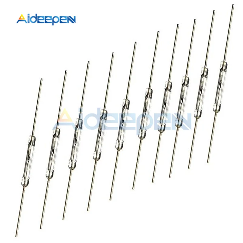 10Pcs 5/10 шт. 2*14 мм N/O геркон магнитный переключатель нормально открытый нормально закрытый Магнитный индукционный переключатель 2x14 мм 100V 10W 0.5A - Цвет: 10Pcs