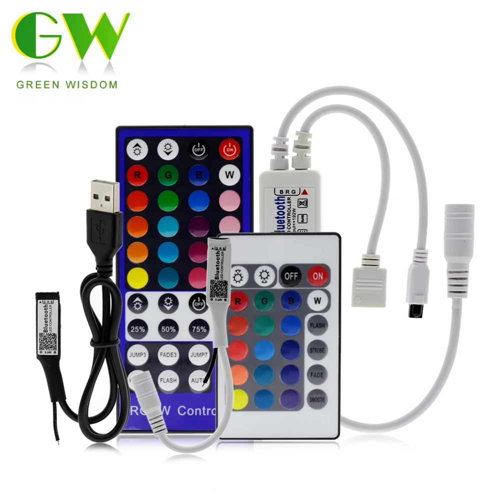 DC5V 24V Мини Bluetooth RGB/RGBW Светодиодная лента контроллер IOS/Android приложение 24/40 Ключ ИК