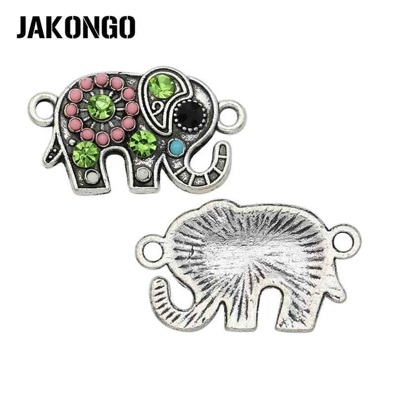antique silver JAKONGO античное серебро богемный стиль слон разъем для изготовления ювелирных изделий браслет аксессуары фурнитура DIY 22x13 мм 5 шт./лот - Цвет: antique silver