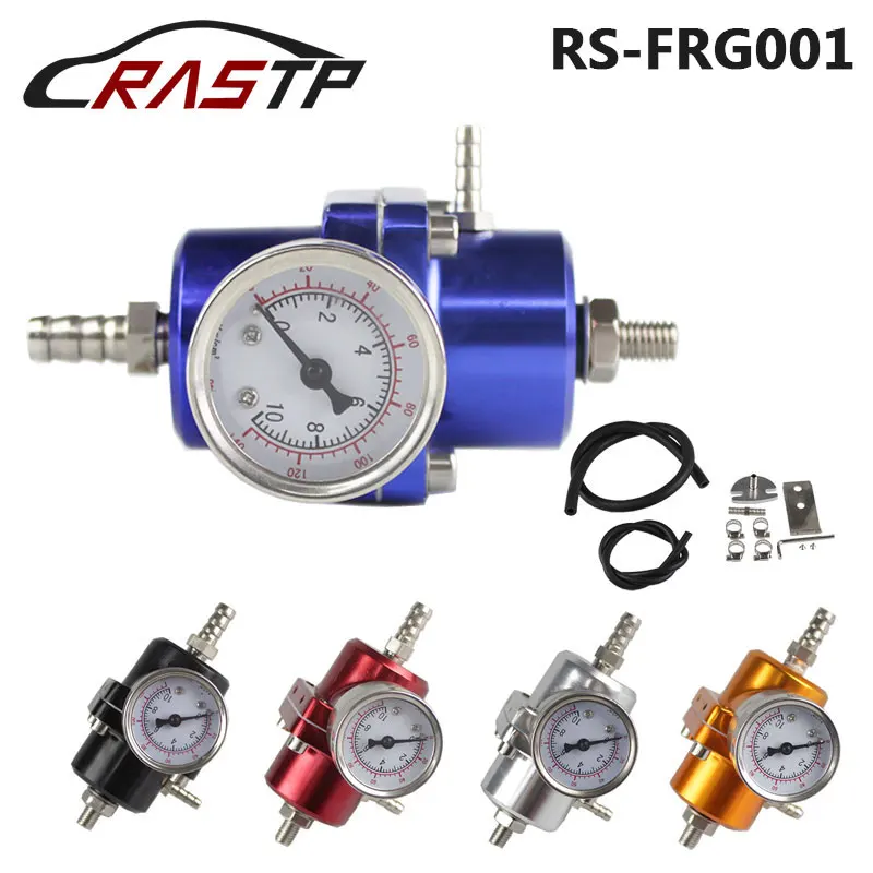 RASTP Универсальный JDM Регулируемый FPR регулятор давления топлива 0-140 PSI Манометр газовый шланг комплект для Ford Mustang 01-04 RS-FRG001