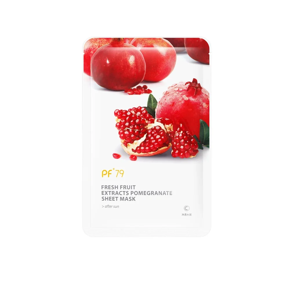 pomegranate PF79 уход за кожей шесть фруктов маска для лица масло ши мангостин черника гранат киви Фрукты алоэ лист маска для лица - Цвет: pomegranate
