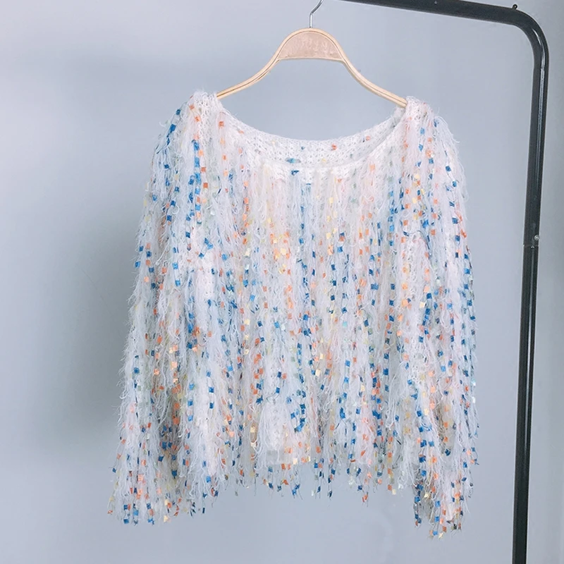 Autumn winter color tassel sweater women Fashion Knitted pullovers female | Женская одежда