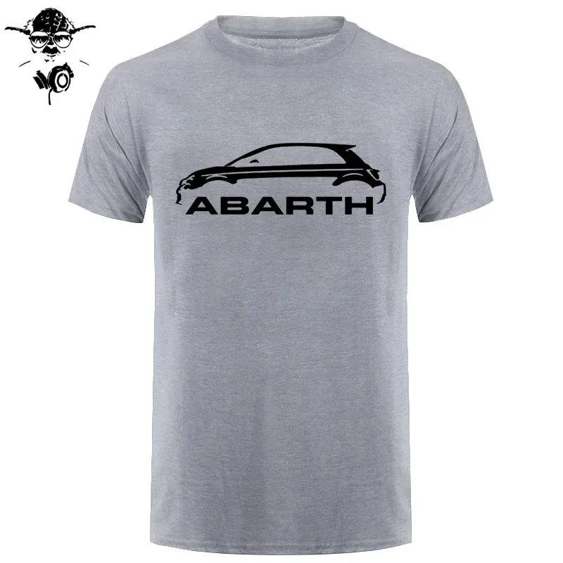 Мужская футболка Fiat 500 Abarth Classic Car s высокого качества с круглым вырезом s забавная футболка новинка футболка - Цвет: gray black