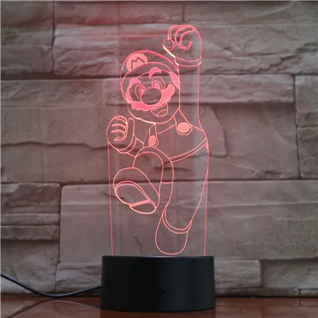 3D светодиодная USB-лампа в виде супермарио акриловая мультяшная 3d-фигурка