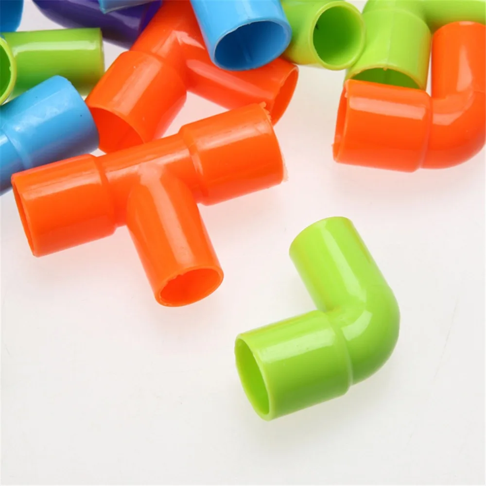 2017 Colorful Educational Water Pipe Building Blocks Toys For Children DIY Assembling Pipeline Tunnel Block Model Toy Kids | Игрушки и