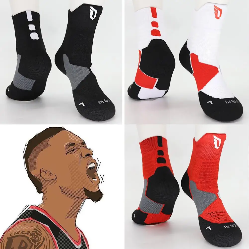 Damian Lillard Баскетбол Средний теленок хлопок толстые носки номер ноль но0 AllStar Squad Points подборы передачи кражи блоки Sox
