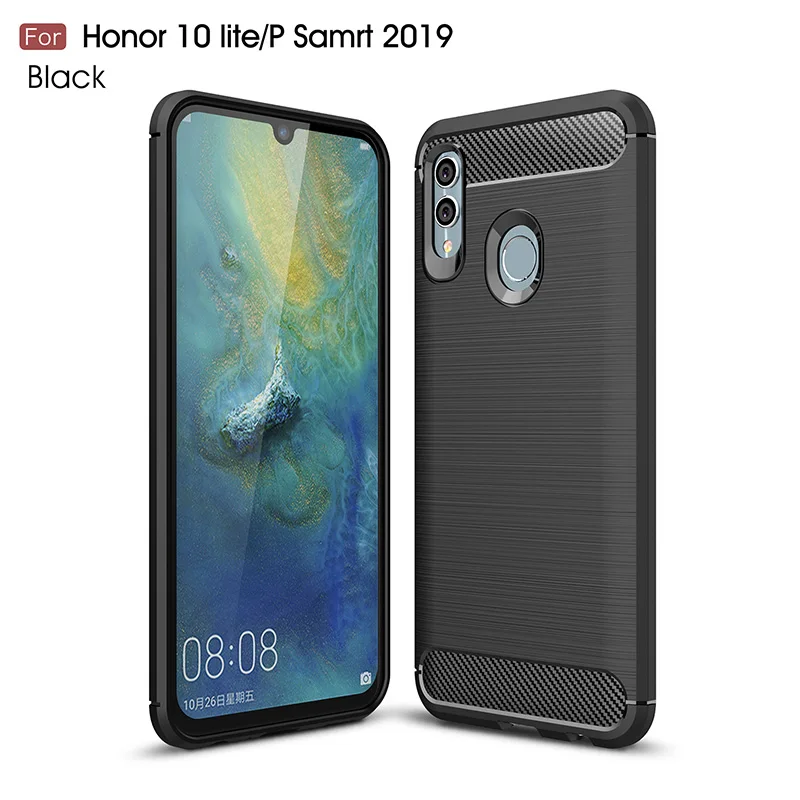 щеткой Матовый силиконовый чехол на huawei p smart 2019 чехлы углеродного волокна ТПУ
