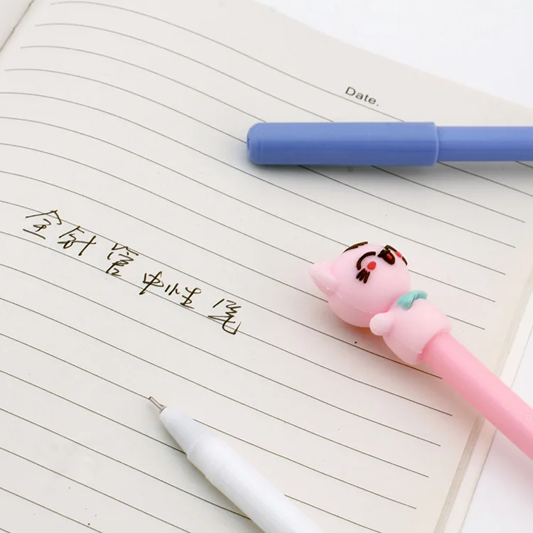 1 шт. Kawaii креативный 3D Кот черные чернила гелевая ручка милый котенок мультфильм