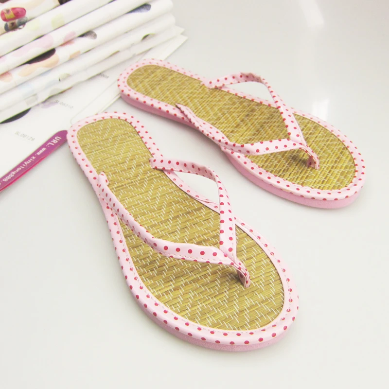Best sellers bamboo straw insole flip flop women platform mat summer pure  natural shoes size35-41 - купить по выгодной цене | AliExpress