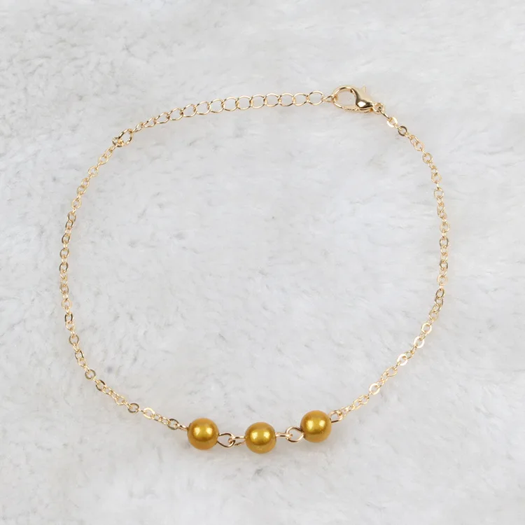 

New Simple Chain Bracelets for Women Trendy Exquisite Gold Green Beaded Adjustable Charm Bracelet Femme