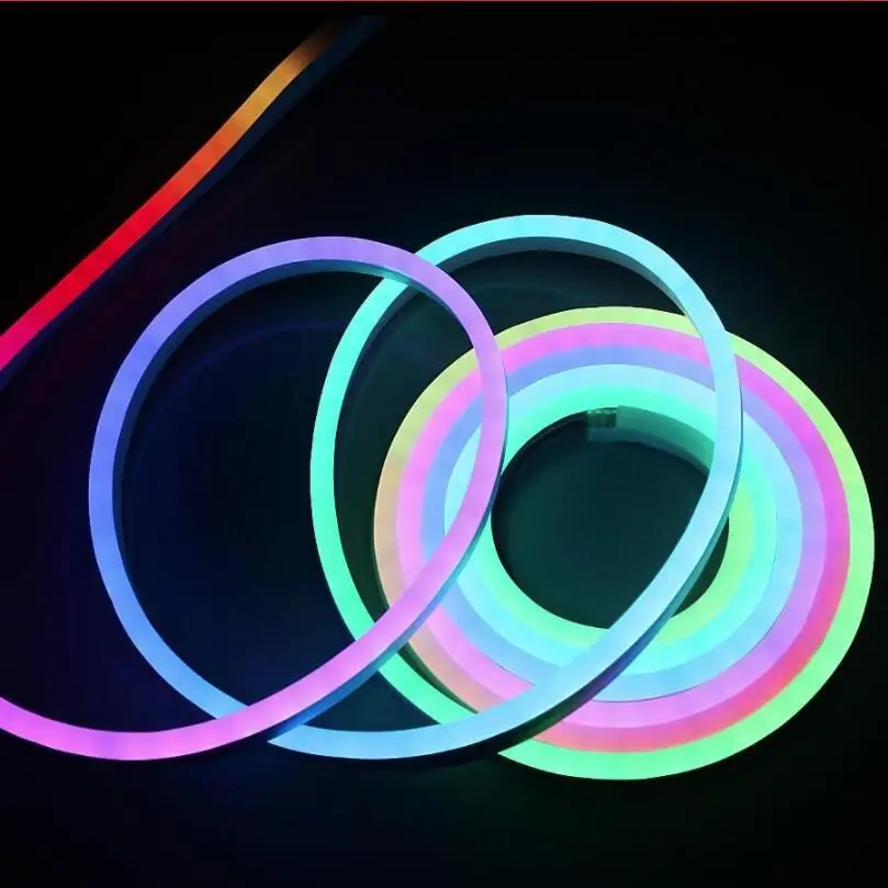 Водонепроницаемый RGB светодиодный неоновый светильник WS2811 IC LED Гибкая неоновая