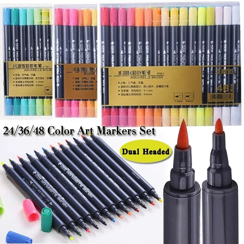 24/36/48 Color Art Markers Dual Headed Water Based Ink Marker Pens Smoothly Hand Painted Drawing Sketch Brush Tip Stationery
24/36/48 Color Art Markers Dual Headed Water Based Ink Marker Pens Smoothly Hand Painted Drawing Sketch Brush Tip Stationery