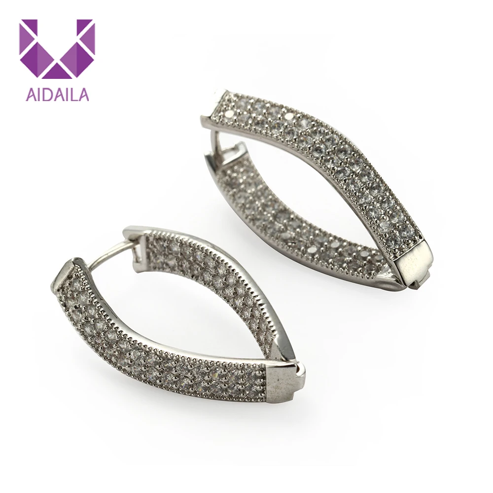 Серьги-кольца для офиса женские с AAA+ фианитом Циркон Черный свадебный подарок роскошный бренд дизайн Brinco Pendientes