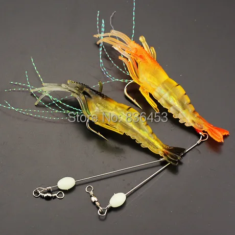 5 шт. мягкая пластиковая наживка светящаяся Силиконовые Моделирование креветки