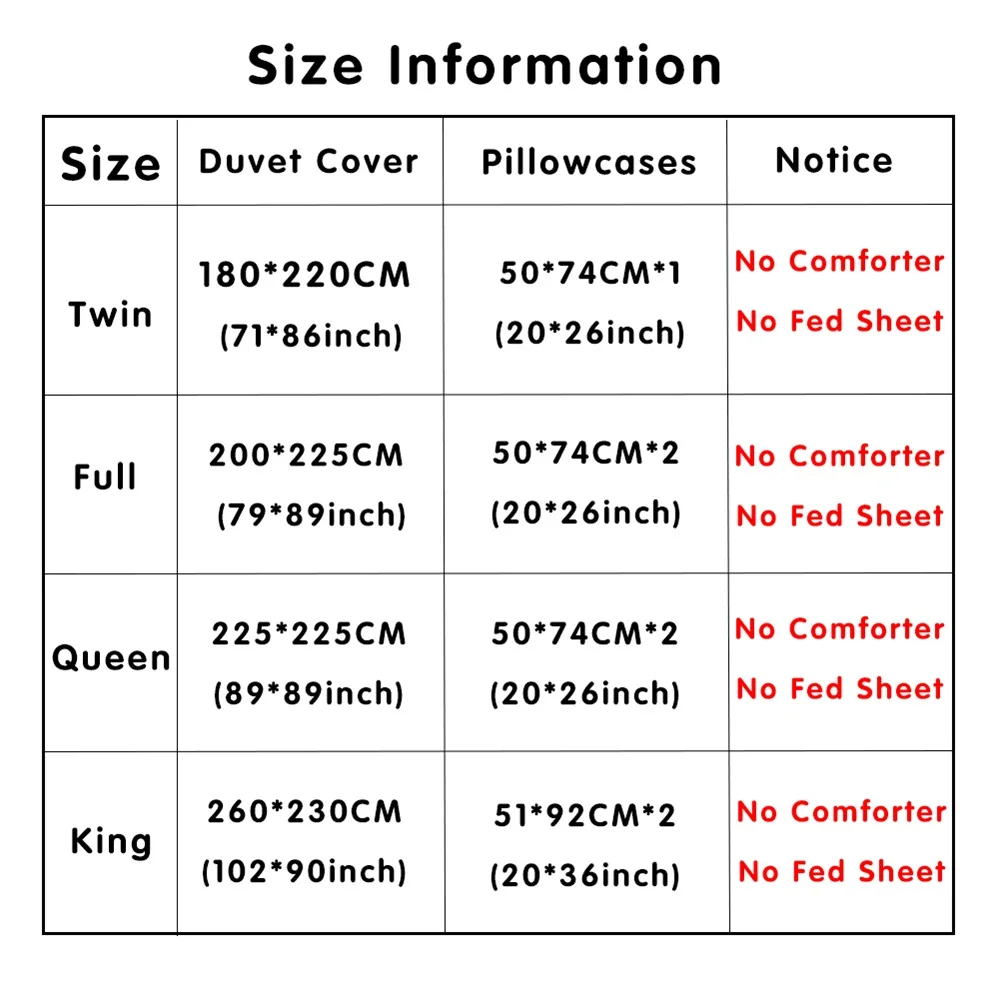 Комплект постельного белья из 3 предметов с пододеяльником и принтом