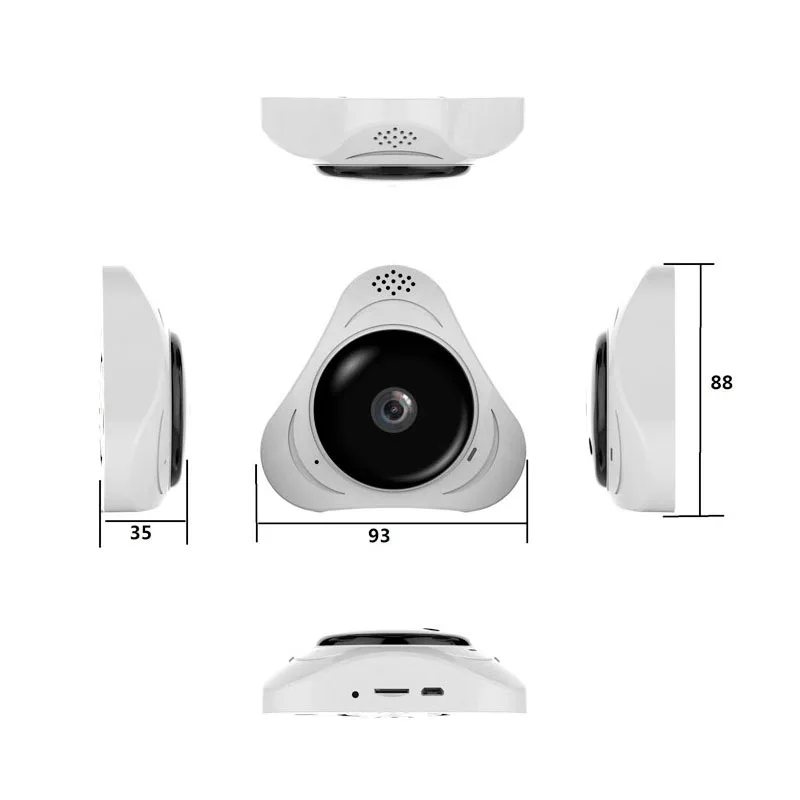 360 градусов Беспроводная панорамная камера мини 960P сеть Wi-Fi рыбий глаз ip-камера