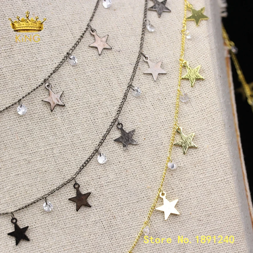 Медная фурнитура для цепочек племени 5 метров медные Подвески в форме звезд