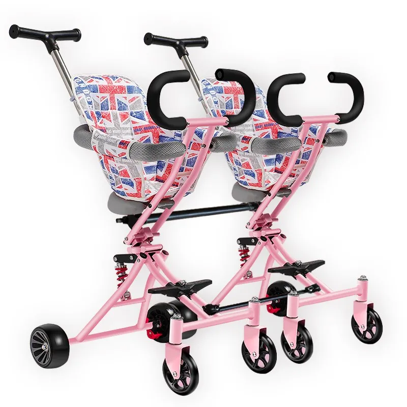 

Twin baby stroller trolley Trike 3 in1 walking baby travel l Trailer micr trike xl cochesitos de bebe Black bicycle trailers