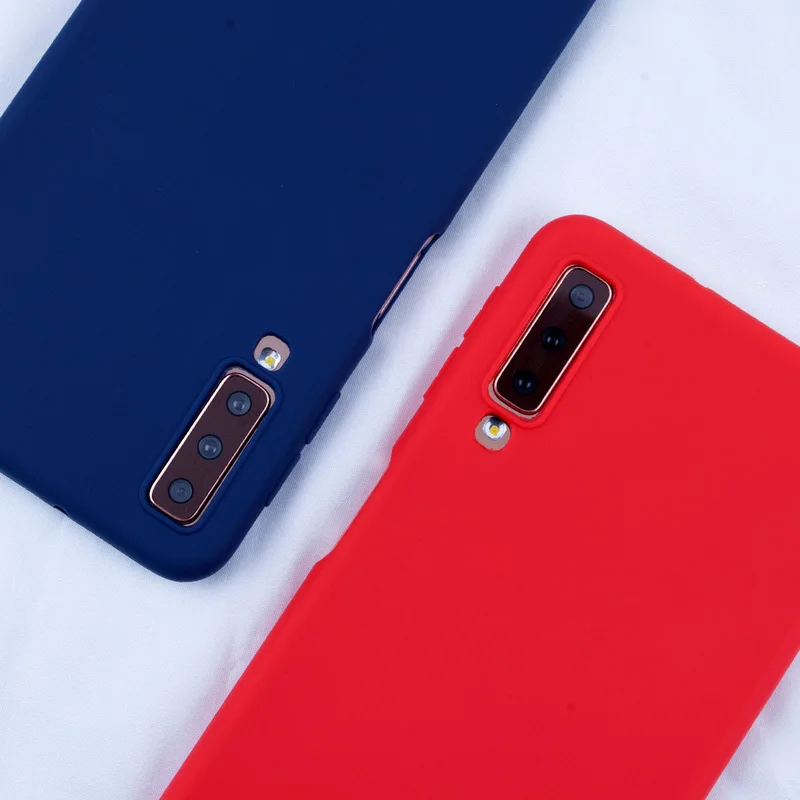 Candy Color Cases For Samsung Galaxy A7 2018 Case Phone Cover S10E S10 S8 S9Plus A5 2017 A8 A6 Plus | Мобильные телефоны и