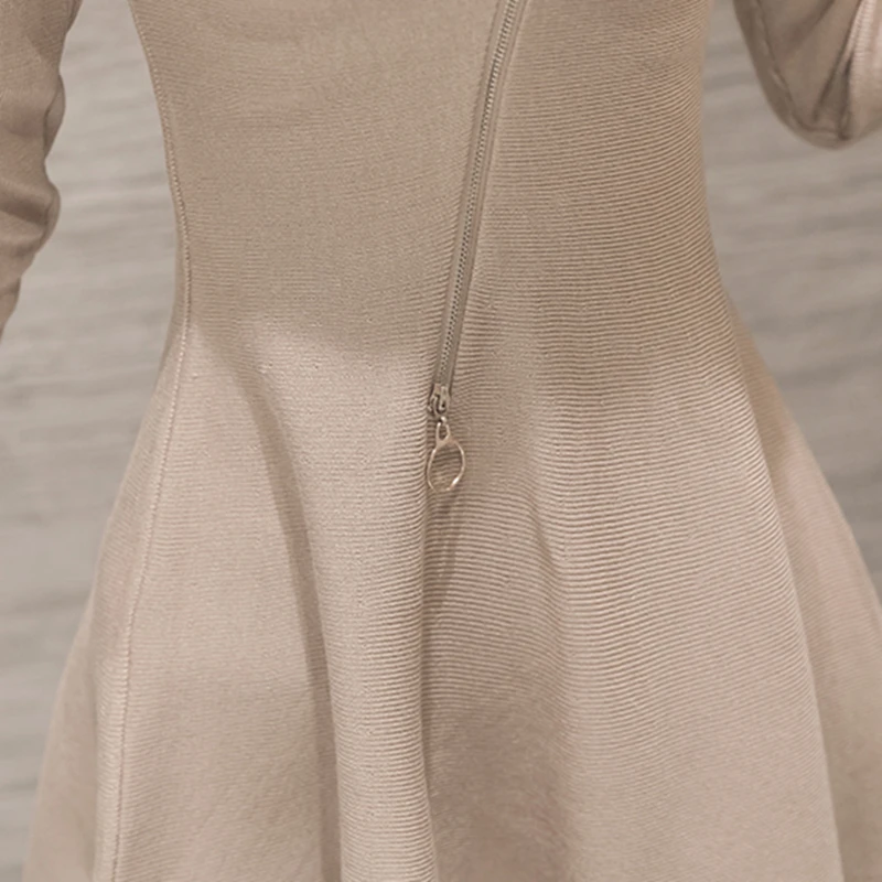 Лидер продаж Стильное женское эластичное трикотажное платье Осень-зима новинка