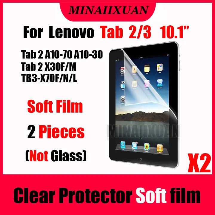 2 шт. Экран Защитная мягкая пленка(не Стекло) для lenovo Tab 2 A10-70F A10-70L A10-30 X30F X30M& TAB 3 10 business TB3-X70F/N/L