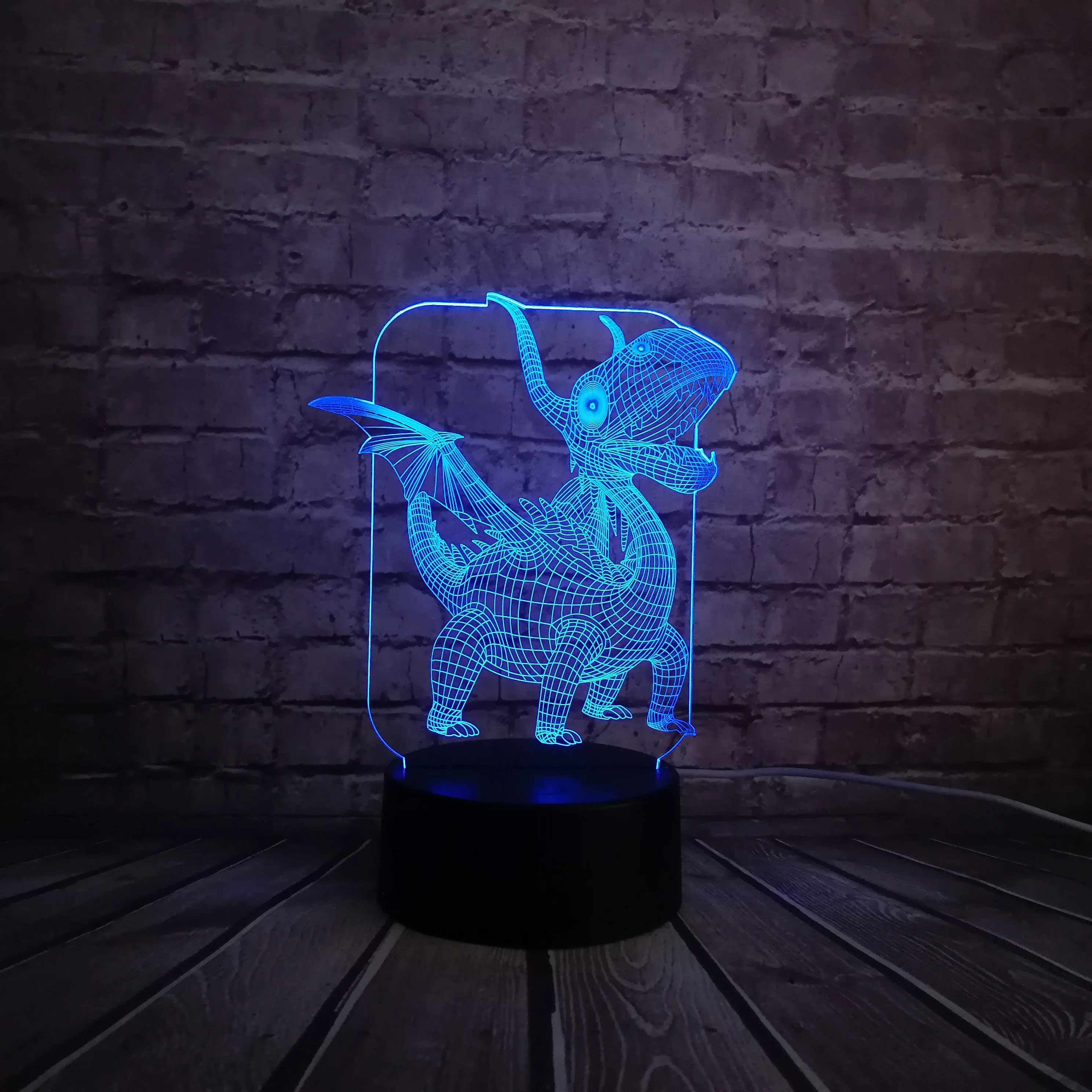 Новый Птерозавр 3D ночник динозавр атмосфера USB 7 цветов Изменение светодиодный RGB