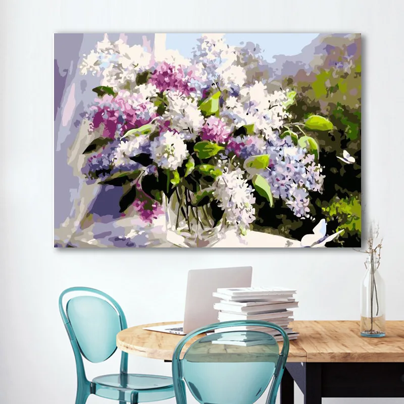 Ройалdream Flowers And Butterfly DIY живопись по номерам Настенная картина акриловый Холст