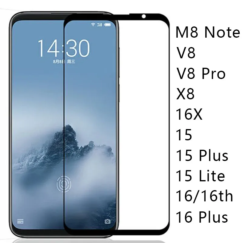 Закаленное стекло для Meizu 16 16th Plus 15 Lite M15 16x X8 V8 Pro M8 Note 8 чехол защиты экрана на Maisie X V