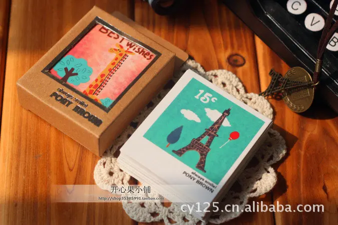 Мини-карты с рисунком жирафа 40 шт. в комплекте поздравительная карта подарок на