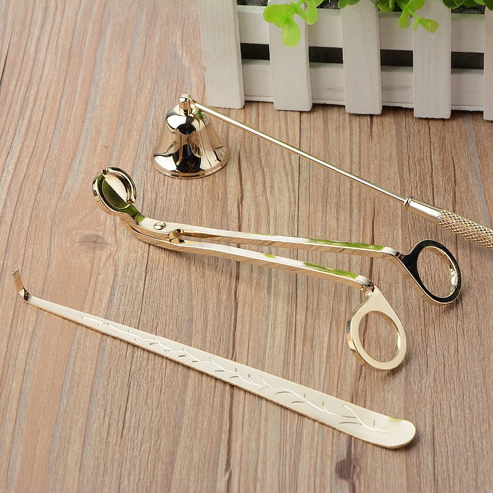 

3Pcs/Set Antique Candle Trimmer Snuffers Dipper Kits Candle Accessory Extinguisher Tool Gift Gold Silver Black Color